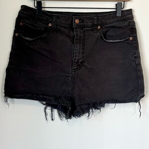PINK Victoria's Secret Black Distressed Jean Shorts - Size: 30